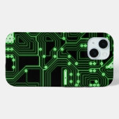 Futuristische Neon Green Circuit Board | Custom Case-Mate iPhone Case (Achterkant (horizontaal))