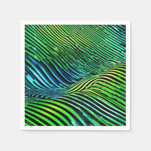 Futuristische Neon Groene Strepen Servet