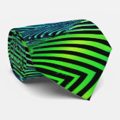 Futuristische neon groene strepen stropdas (Opgerold)
