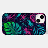 Futuristische Neon Leaves & Street Art iPhone Case (Achterkant (horizontaal))