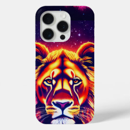 Futuristische Neon Leeuwin Hemelse Telefoonhoes iPhone 15 Pro Case