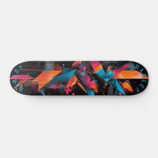 Futuristische Neon - Vetgedrukte Abstracte geometr Persoonlijk Skateboard (Horizontaal)