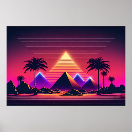 Futuristische neondromen van de faraohs poster (Voorkant)