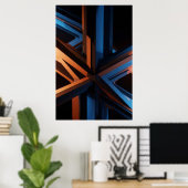 Futuristische Neonstructuur Poster (Thuiskantoor)