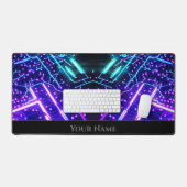 Futuristische neonverlichting computer printplaat bureaumat (Keyboard & Muis)