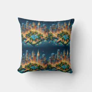 Futuristische NYC Central Park Pillow Design. Kussen