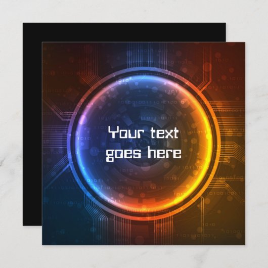 Futuristische ontwerpuitnodiging kaart (Voorkant / Achterkant)