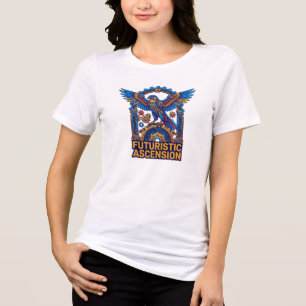 Futuristische Opstijging Cybernetische Valkgrafiek Tri-Blend Shirt