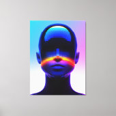 Futuristische Pixel Art Portrait – Digitaal Abstra Canvas Afdruk (Voorkant)
