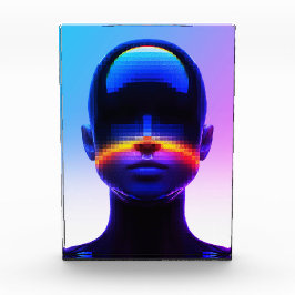 Futuristische Pixel Art Portrait – Digitaal Abstra Fotoblokken