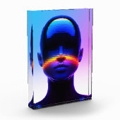 Futuristische Pixel Art Portrait – Digitaal Abstra Fotoblokken (Links)