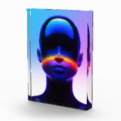 Futuristische Pixel Art Portrait – Digitaal Abstra Fotoblokken (Rechts)