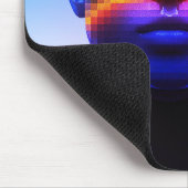 Futuristische Pixel Art Portrait – Digitaal Abstra Muismat (Hoek)