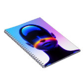 Futuristische Pixel Art Portrait – Digitaal Abstra Notitieboek (Rechterzijde)