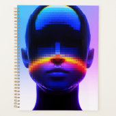 Futuristische Pixel Art Portrait – Digitaal Abstra Planner (Voorkant)