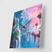Futuristische planeetklok vierkante klok (Hoek)
