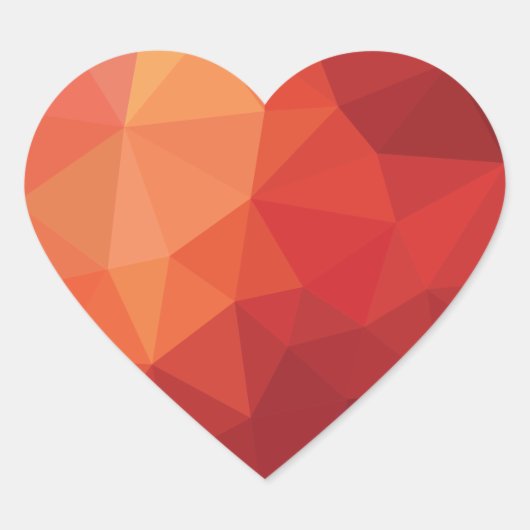 Futuristische polygonale textuur rood hart sticker (Voorkant)
