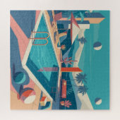 futuristische poolscène legpuzzel (Horizontaal)