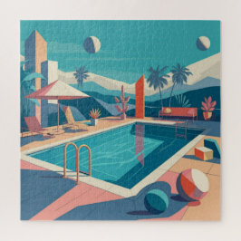 futuristische poolscène legpuzzel