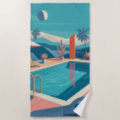 futuristische poolscène strandlaken (Voorkant)