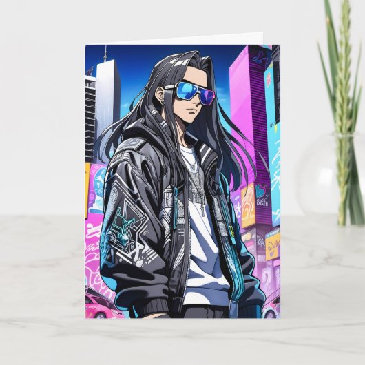 Futuristische Pop Star 0001 Bedankkaart (Voorkant)