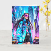 Futuristische Pop Star 0002 Kaart (Gele Bloem)