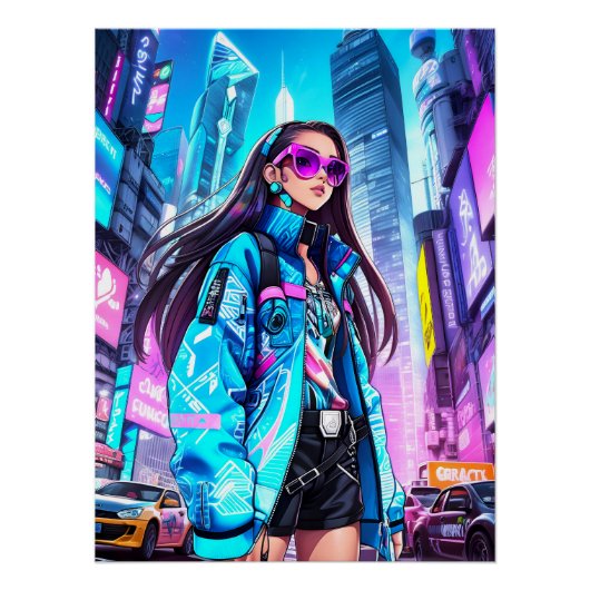 Futuristische Pop Star 0002 Perfect Poster (Voorkant)