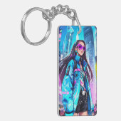 Futuristische Pop Star 0002 Sleutelhanger (Voorkant Links)