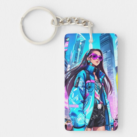 Futuristische Pop Star 0002 Sleutelhanger (Voorkant)