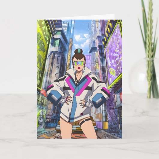 Futuristische Pop Star 0003 Bedankkaart (Voorkant)