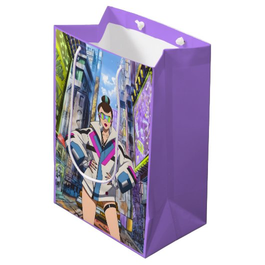 Futuristische Popster 0003 Medium Cadeauzakje (Voorkant Gekanteld)