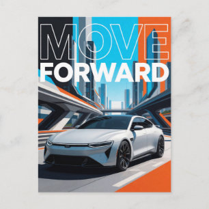Futuristische Prestatieauto die Vooruitgaat Briefkaart
