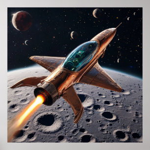 Futuristische raket poster