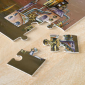 Futuristische raketten en planetenPuzzle Legpuzzel (Zijkant)