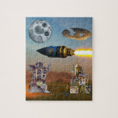 Futuristische raketten en planetenPuzzle Legpuzzel (Verticaal)