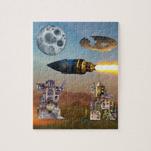 Futuristische raketten en planetenPuzzle Legpuzzel (Verticaal)