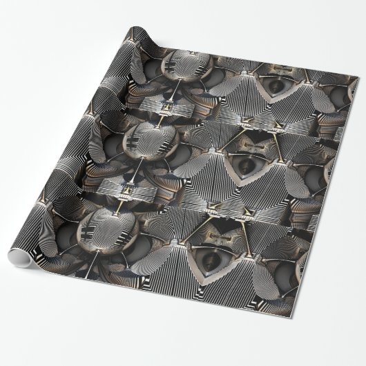 Futuristische rasterachtergrond cadeaupapier (Uitgerold)