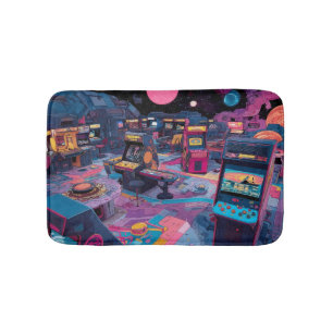 Futuristische Retro Arcade in de Buitenruimte Badmat