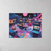 Futuristische Retro Arcade in de Buitenruimte Canvas Afdruk (Voorkant)