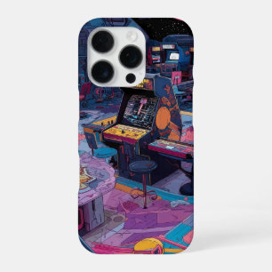 Futuristische Retro Arcade in de Buitenruimte iPhone 16 Pro Hoesje