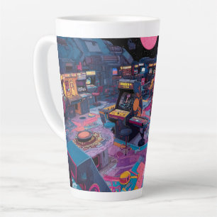 Futuristische Retro Arcade in de Buitenruimte Latte Mok