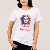 Futuristische retro vrouw portret Tri-Blend shirt (Voorkant)