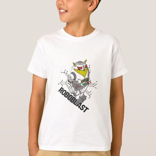 Futuristische RoboBlast Illustratie Kind T-shirt (Voorkant)