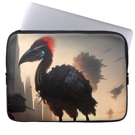 Futuristische robot Australian Emu, laptophoes Laptop Sleeve (Voorkant)
