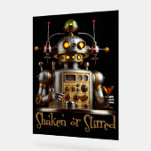 Futuristische Robot Bartender "Geschud of Geroerd" Acryl Bord (Hoek)