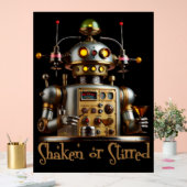 Futuristische Robot Bartender "Geschud of Geroerd" Acryl Bord (Huwelijk)