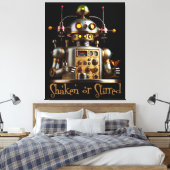 Futuristische Robot Bartender "Geschud of Geroerd" Canvas Afdruk (Insitu (Slaapkamer))