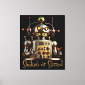Futuristische Robot Bartender "Geschud of Geroerd" Canvas Afdruk (Voorkant)