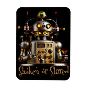 Futuristische Robot Bartender "Geschud of Geroerd" Magneet
