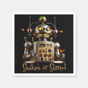 Futuristische Robot Bartender "Geschud of Geroerd" Servet